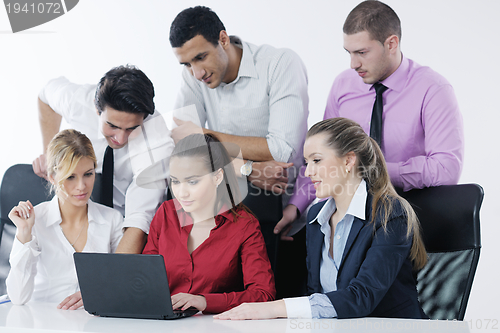 Image of Group of young business people at meeting
