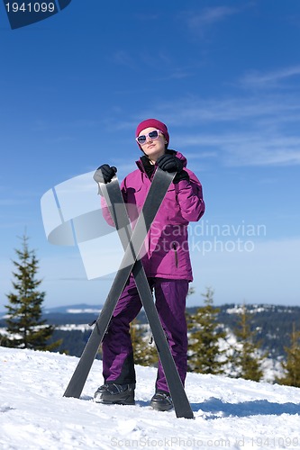 Image of winter woman ski