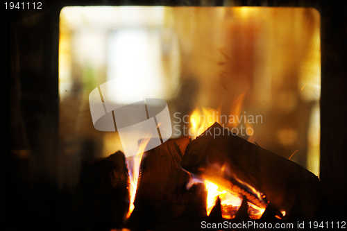 Image of fireplace flame background