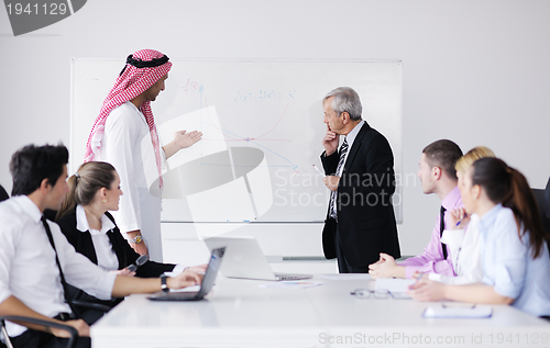 Image of Arabic business man at meeting