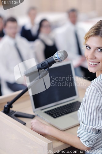 Image of business woman giving presentation