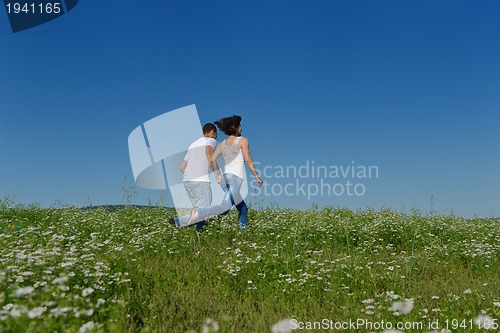 Image of happy couple in wheat field