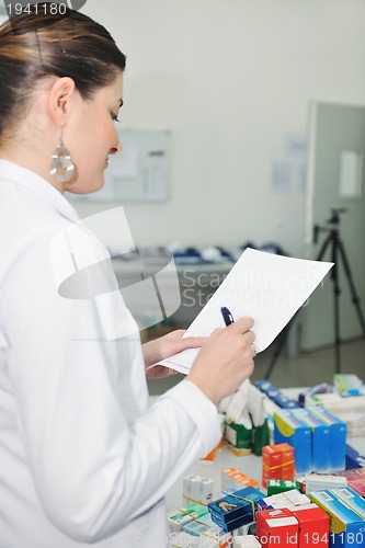 Image of medical factory  supplies storage indoor