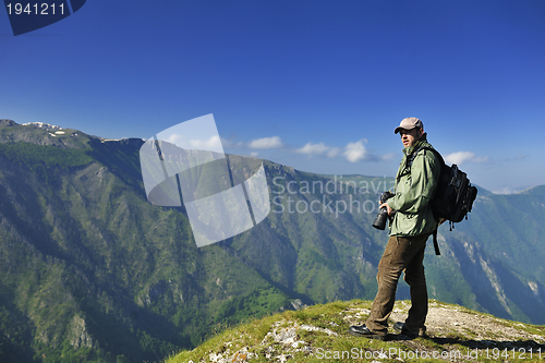 Image of Nature photographer with digital camera