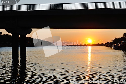 Image of sunset on river