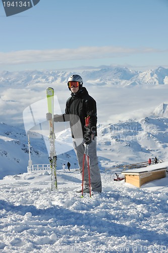 Image of people group on snow at winter season