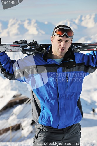 Image of people group on snow at winter season