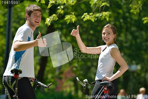 Image of Young couple jogging