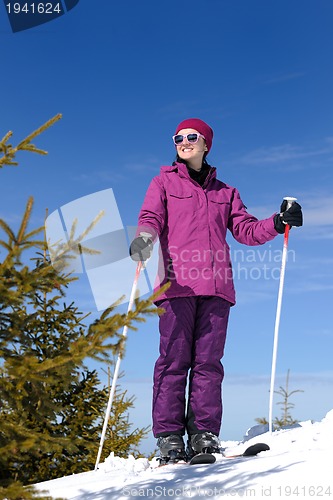 Image of winter woman ski