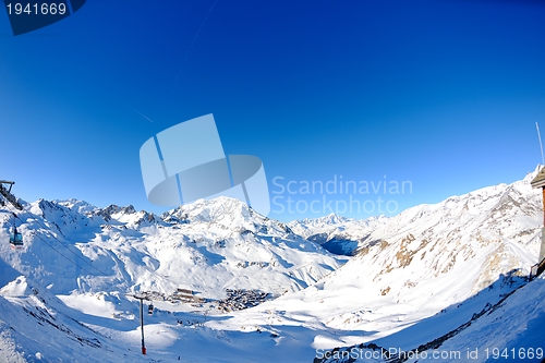 Image of High mountains under snow in the winter