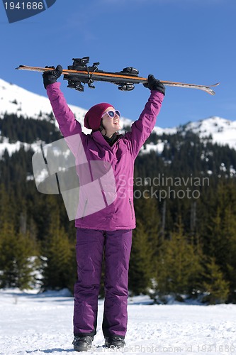 Image of winter woman ski