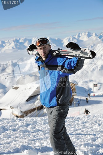 Image of people group on snow at winter season