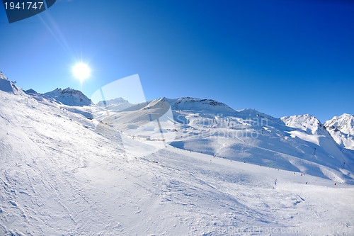 Image of High mountains under snow in the winter