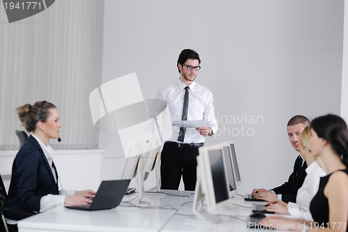 Image of business people group working in customer and helpdesk office