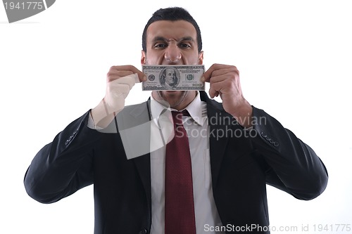 Image of Business man holding money