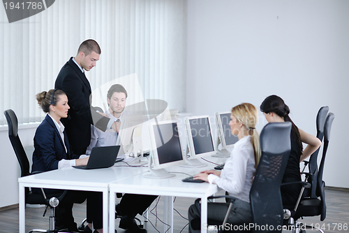 Image of business people group working in customer and helpdesk office