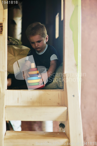 Image of cute little child play and have fun