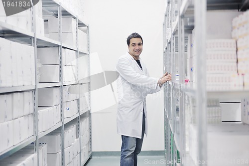 Image of medical factory  supplies storage indoor