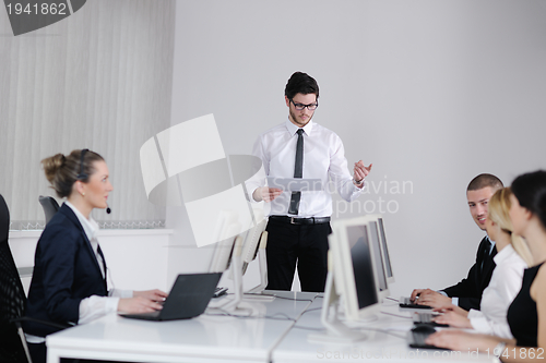 Image of business people group working in customer and helpdesk office