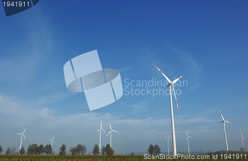 Image of wind turbine generating eco electricity