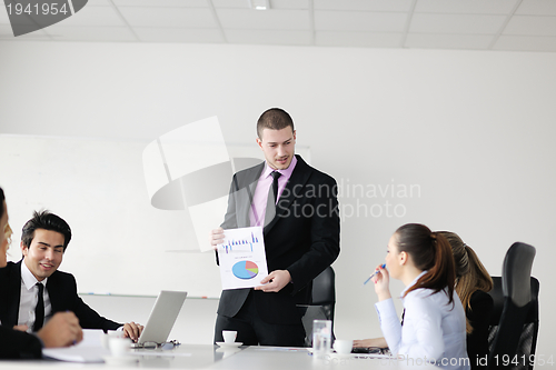 Image of Group of young business people at meeting