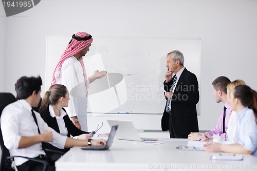 Image of Arabic business man at meeting