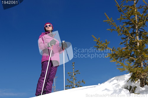 Image of winter woman ski