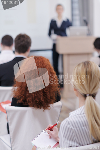 Image of business woman giving presentation