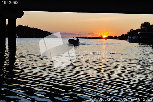 Image of sunset on river