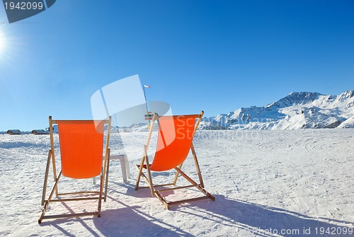 Image of wooden chair on top of mountaint