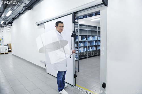 Image of medical factory  supplies storage indoor