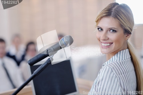 Image of business woman giving presentation