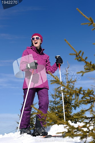 Image of winter woman ski