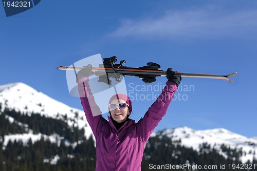 Image of winter woman ski
