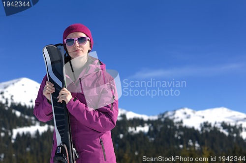 Image of winter woman ski