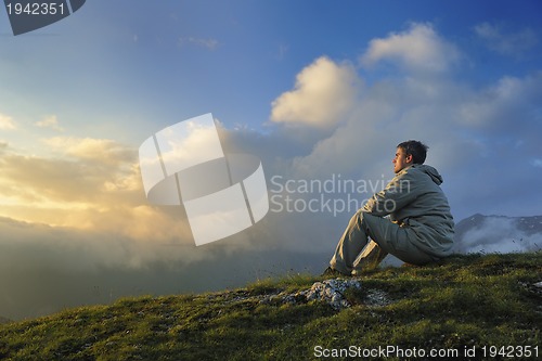 Image of fresh sunrise at mountain