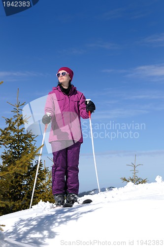 Image of winter woman ski