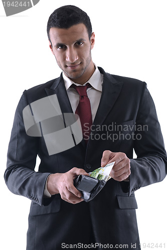 Image of Business man holding money