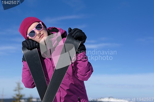 Image of winter woman ski