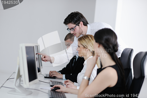 Image of business people group working in customer and helpdesk office