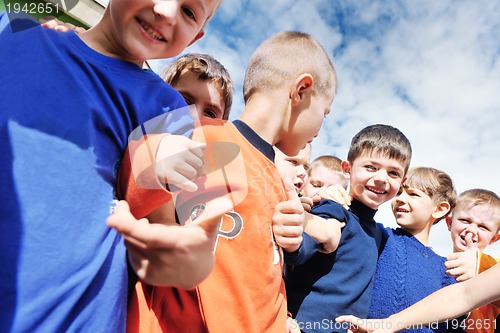 Image of preschool  kids outdoor have fun