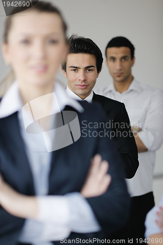 Image of Group of young business people at meeting