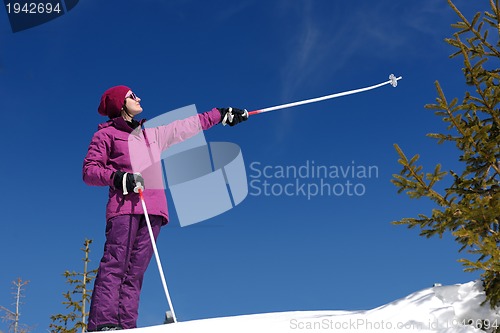Image of winter woman ski