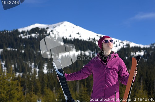 Image of winter woman ski