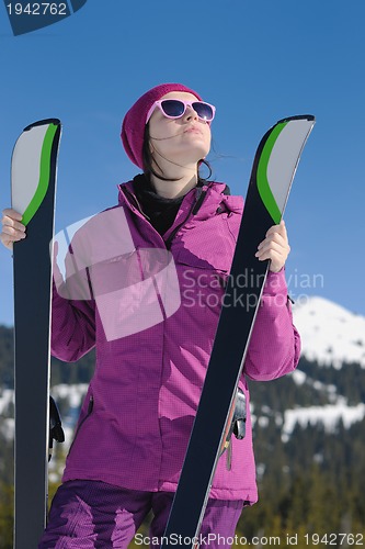 Image of winter woman ski