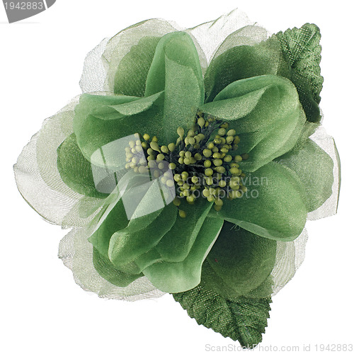 Image of Green fabric flower
