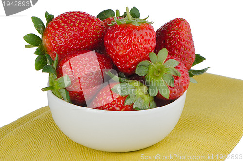 Image of Fresh strawberries in bowl