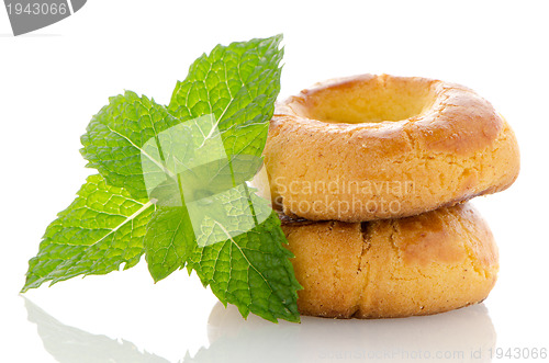 Image of Baked cookies with mint 