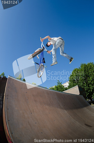 Image of BMX Bike Stunt tail whip