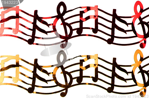 Image of Red and golden note ribbon